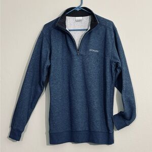 Columbia blue heather quarter zip fleece sweater M